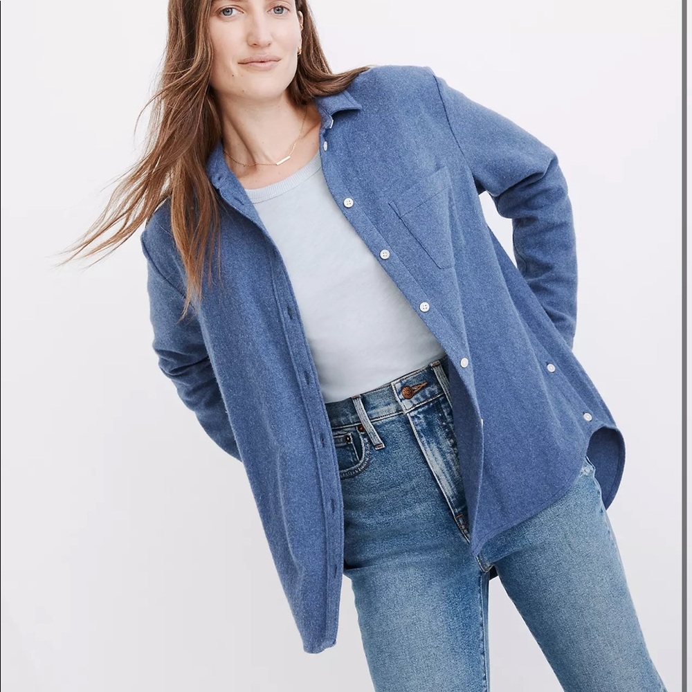 Women's Blue Button-Up Shirt